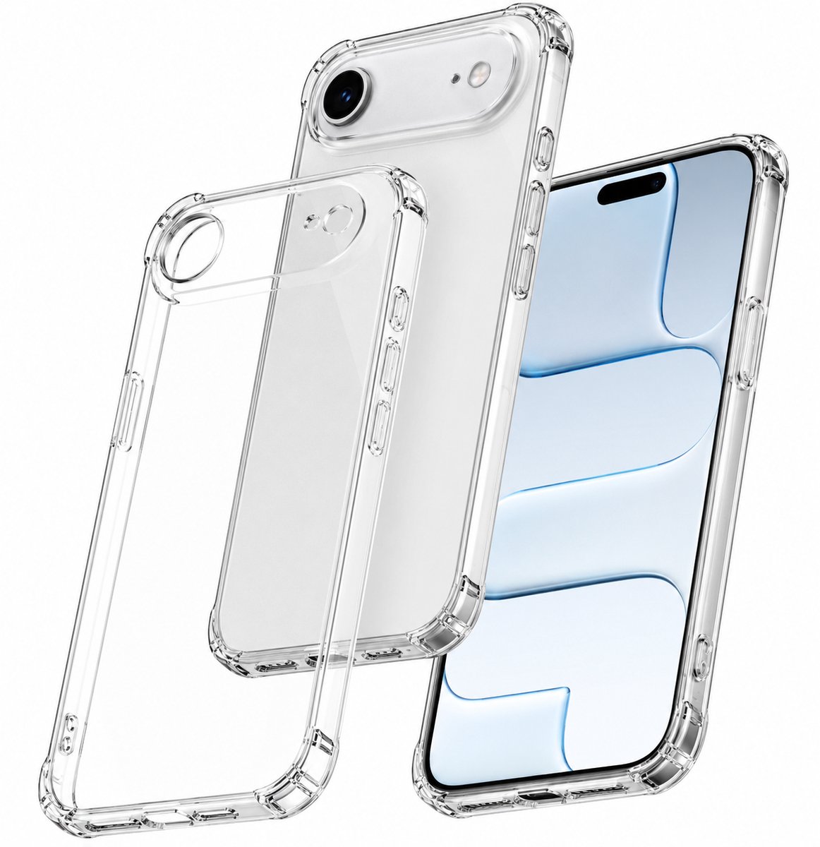 YSONIC Anti Shock Hoesje Geschikt voor Apple iPhone 17 Air Transparant - Siliconen Shock Back Cover Case