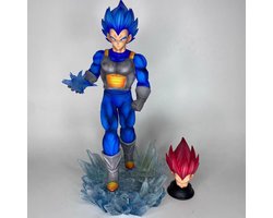 Dragonball Z - Figurine - Blue Vegeta - 33cm - Anime - Figurine Dragon Ball - Figurines - Super Saiyan God SS Evolved - Statuette - Pvc - LED - Collection - Ornement