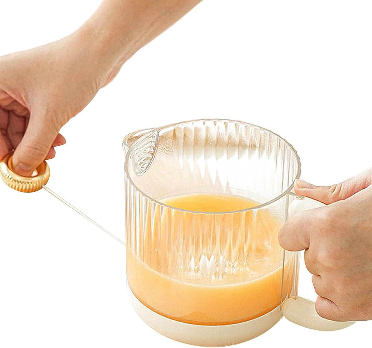 Eierklopbeker - Handmixer Keuken - Beslag Maken - Geïntegreerd Zeefdeksel - 500 ml - Wit