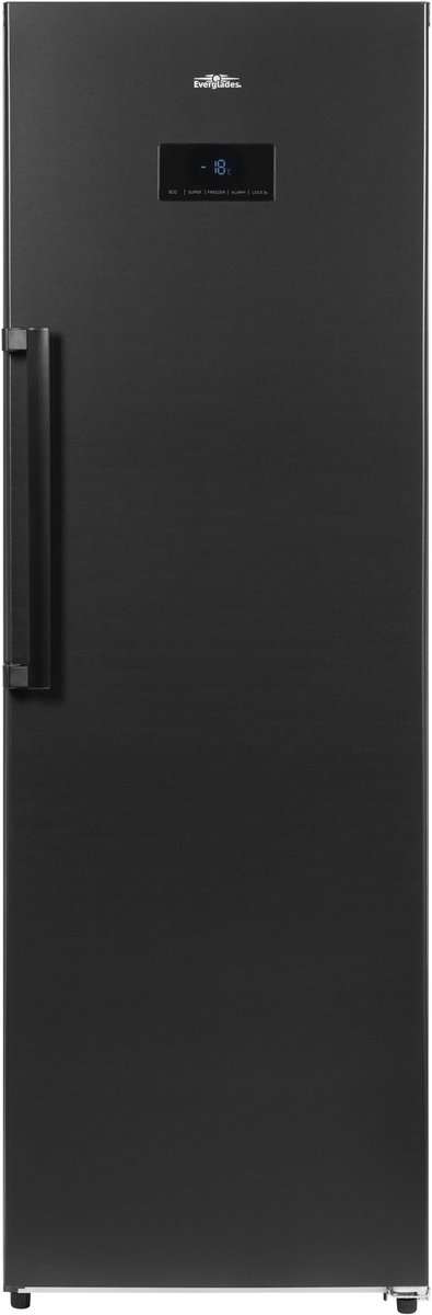Everglades EVFR5061 - Hoge Vriezer - Dark Inox - 274 Liter - No Frost - D Klasse - 39dB - Display Op Deur - 5 Jaar Garantie