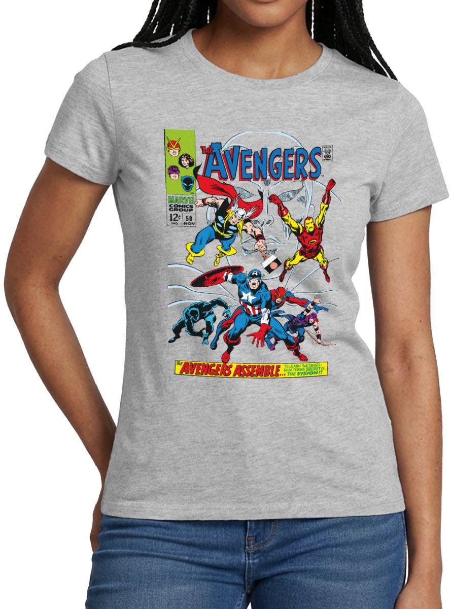 Avengers Assemble Comic Stripmotief T-Shirt Dames