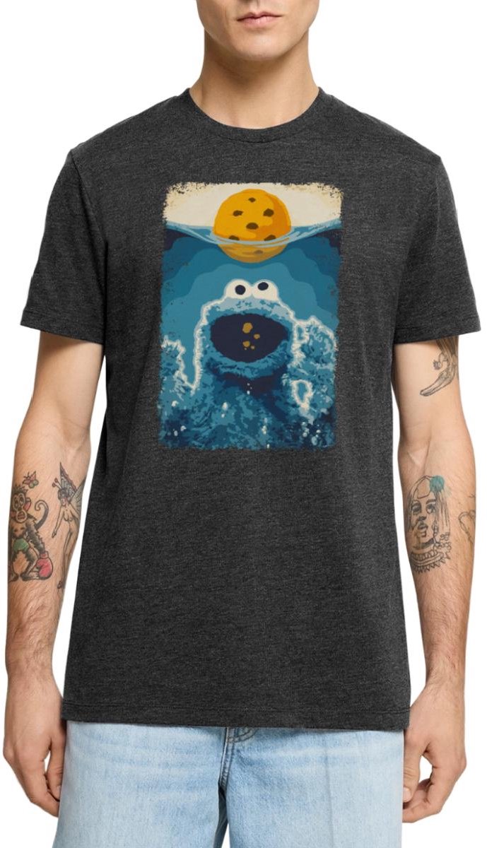 Sesamstraat Koekiemonster Haai Premium T Shirt Heren