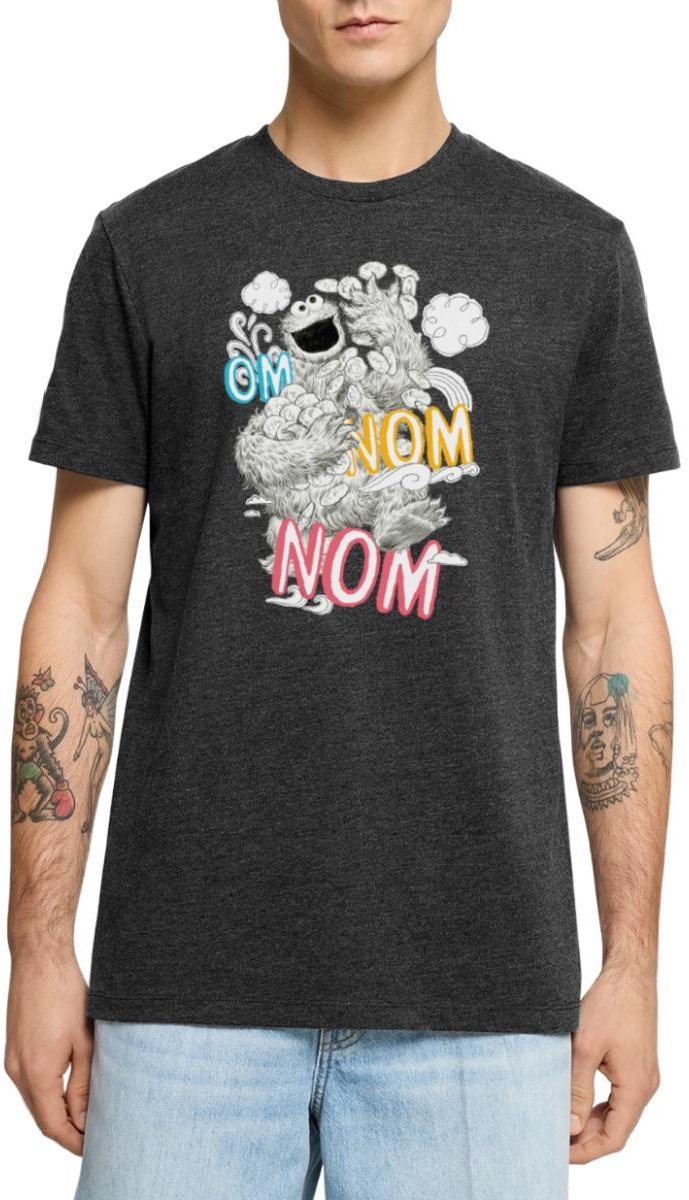 Sesamstraat Koekiemonster Om Nom Cookies Premium T Shirt Heren