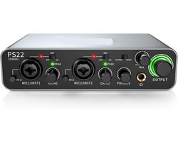 Audiomixer Interface - Geluidskaart Opname - Muziek Maken - 60dB Pro Voorversterker - 24 bit 192 kHz - Zwart