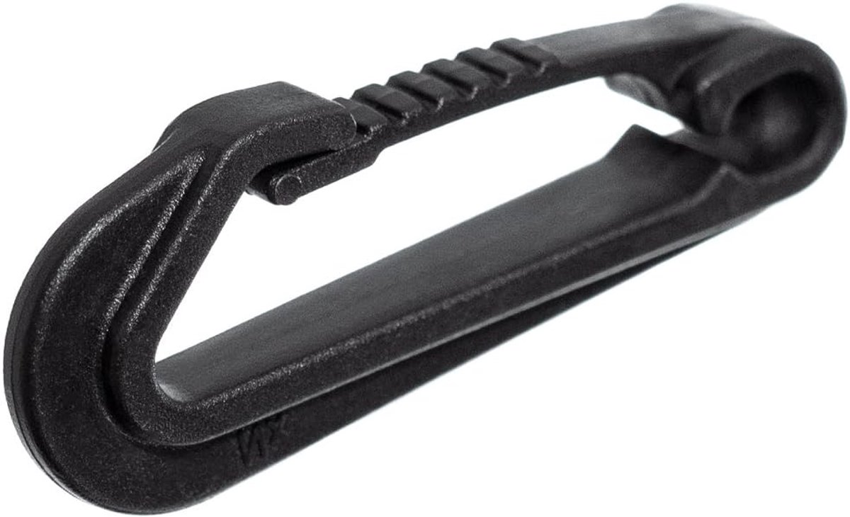 Bungee Snap Haken - Klemhaken Koord - Koorden Bevestigen - Vleugelloos Ontwerp - 1/4 inch koord - Zwart