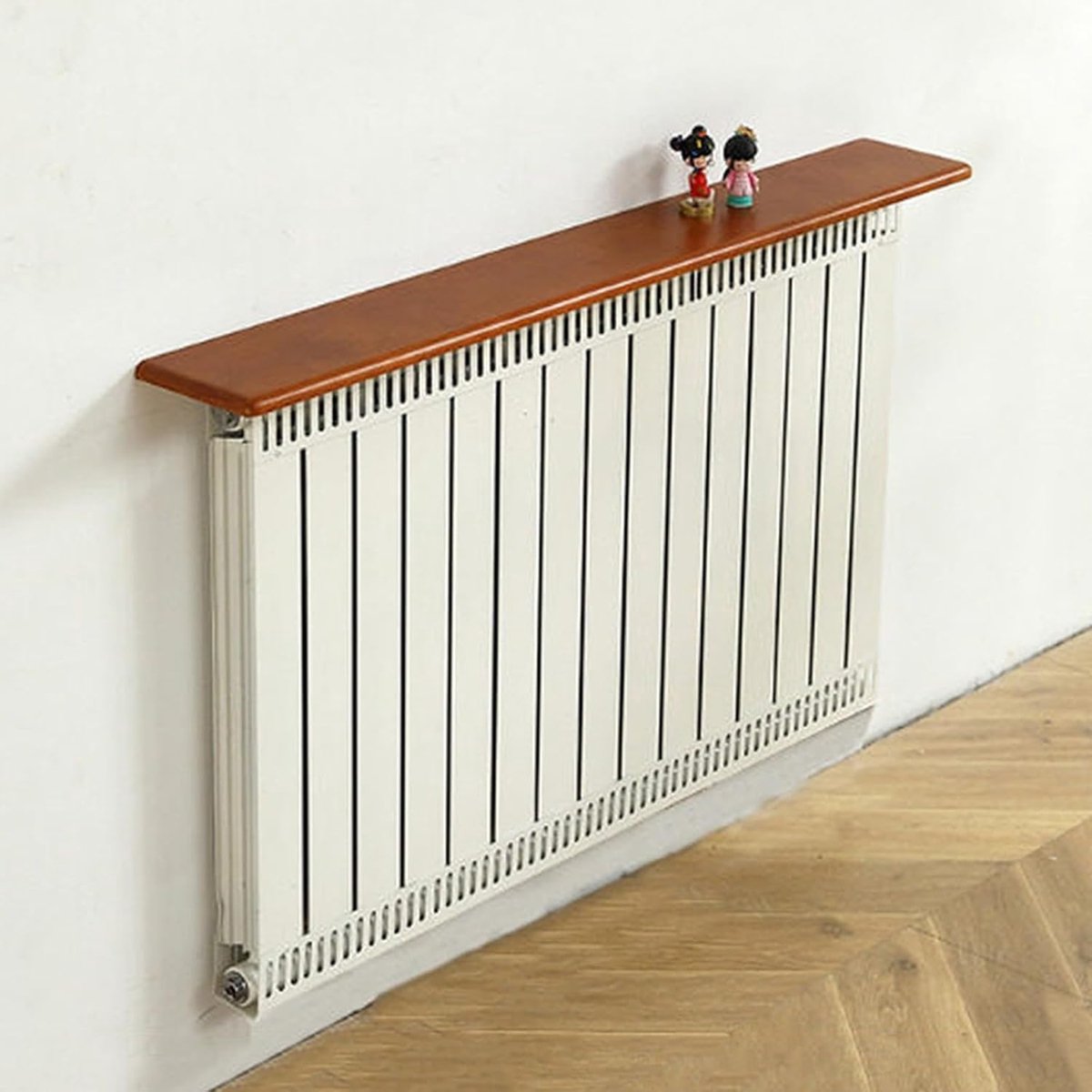 Radiator Plank - Wandplank Hout - Ruimte Benutten - Massief Hout - 130x16cm - Bruin