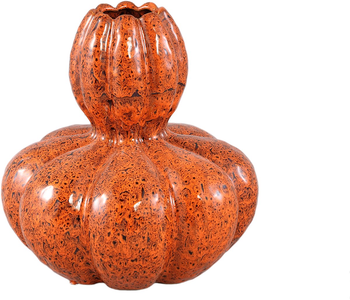 PTMD Fardau Rust Glazed Ceramic Pumpkin Shaped Vase Oranje