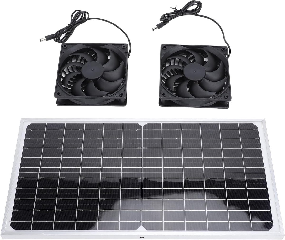 Afzuigventilator op Zonne-energie - Zonne-ventilator Set - Ventilatie Buitenruimte - Dubbe
