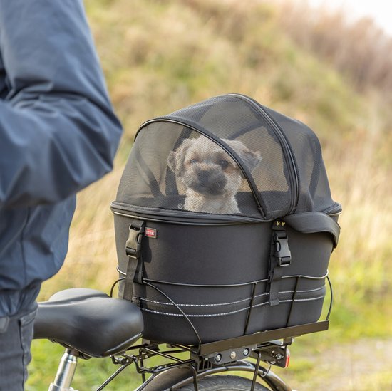 Trixie - EVA Fietsmand Achterop - Zwart - Met Kussen en Kap - 48X29X42 cm van Trixie — afbeelding 5