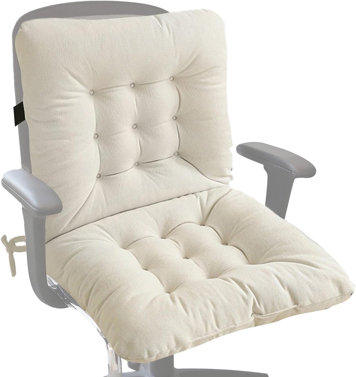 Stoelzitting Kussen - Zitkussen Bureaustoel - Lang Zitten Comfort - Antislip Rugondersteuning - 80 x 40 x 9 cm - Wit