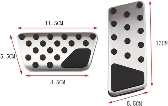 Auto Pedaalhoezen - Gaspedaal Rempedaal - Verbeterde Rijveiligheid - Antislip Oppervlak - Set van 2 - Zilver — afbeelding 5