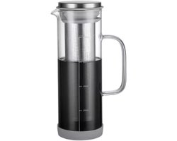 Koffiezetapparaat Koud Brouwen - Cold Brew Maker Glas - Verfrissende Drankjes Maken - Grote Capaciteit 800ml - 10x10x10mm - Grijs