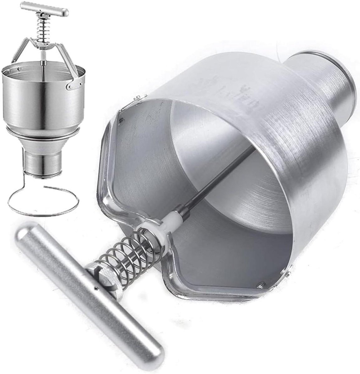 Handmatige Donut Maker - Donutvorm Dispenser - Zelf Gebakken Donuts Maken - 6 Instelbare Diktes - 3L Trechter - Zilver