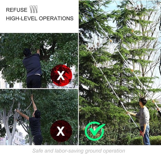 Uitschuifbare Snoeischaar - Boom Snoeihaak Lange Stok - Takken Snoeien Hoge Bomen - Telescopisch Verstelbaar SK5 Staal - 5.4 Meter — afbeelding 2