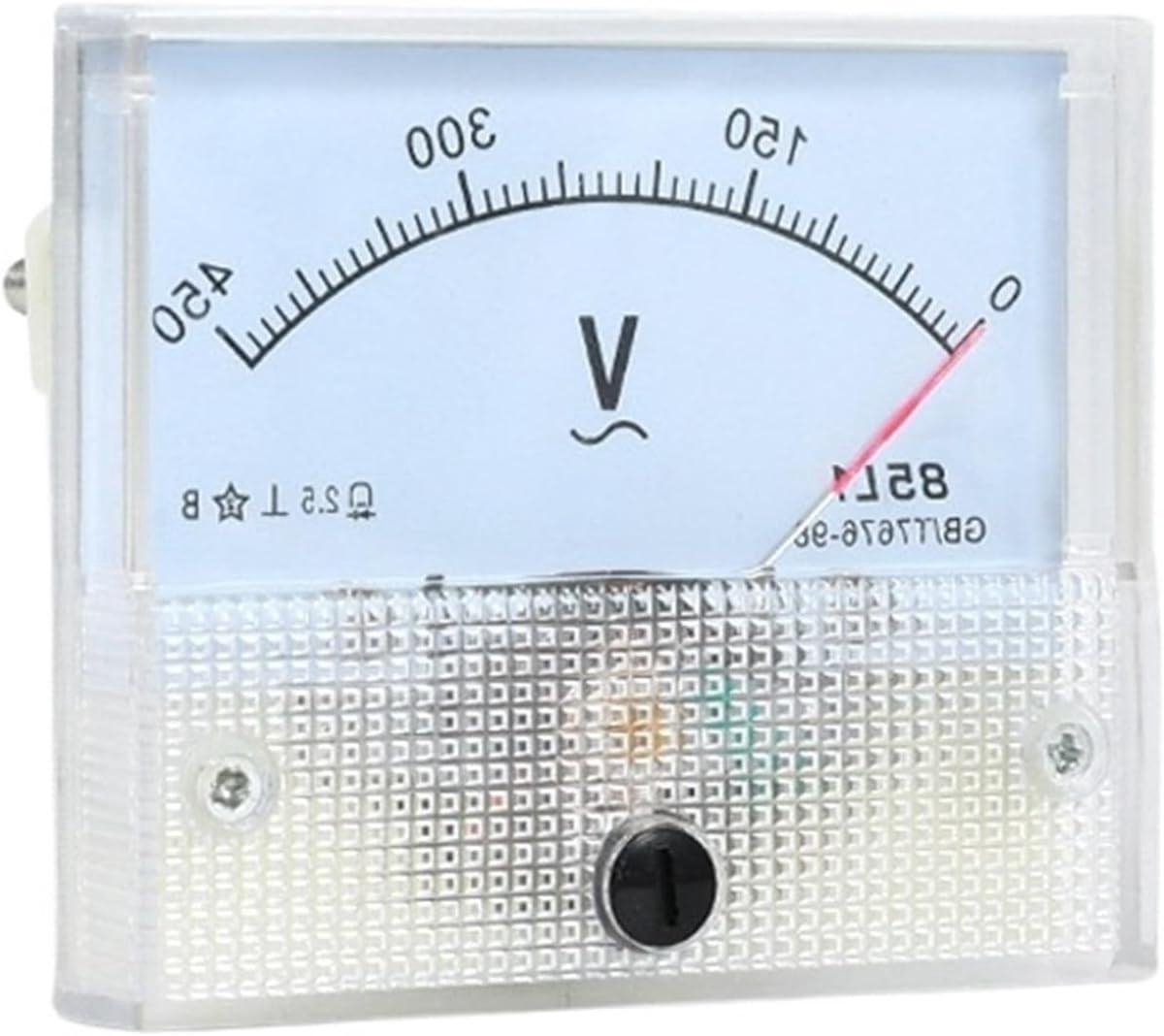 Analoge Voltmeter - Paneelmeter Spanning - Spanning Meten - Pointer Type - 0-450V - Wit