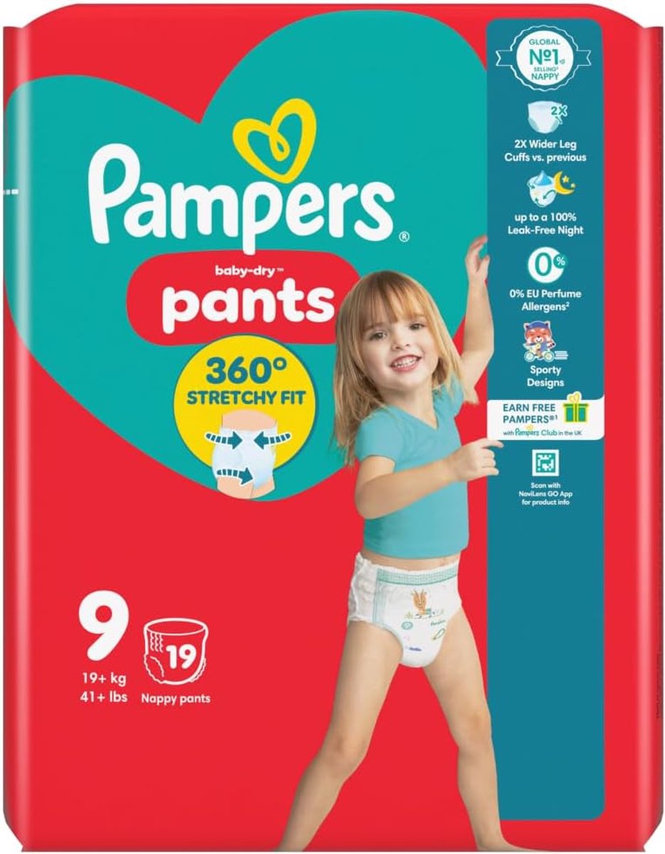 Broek Luiers - Pull On Luiers - Baby Verschoon Gemak - Zachte Bescherming - Maat 9 - 19 Stuks - Wit