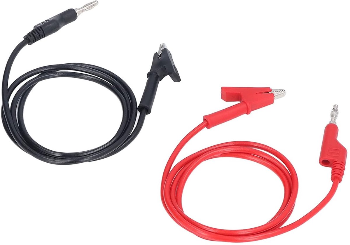 Testsnoer Messing Bananenstekker - Meetkabel Elektrisch - Elektrische Tests Uitvoeren - Spuitgegoten Structuur - 20A 3000V - Rood Zwart