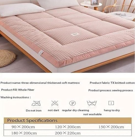 Opvouwbare Matras - Futon Slaapmat - Comfortabel Slapen - Drukverlagend Ontwerp - 120 x 200 cm - Grijs — afbeelding 4