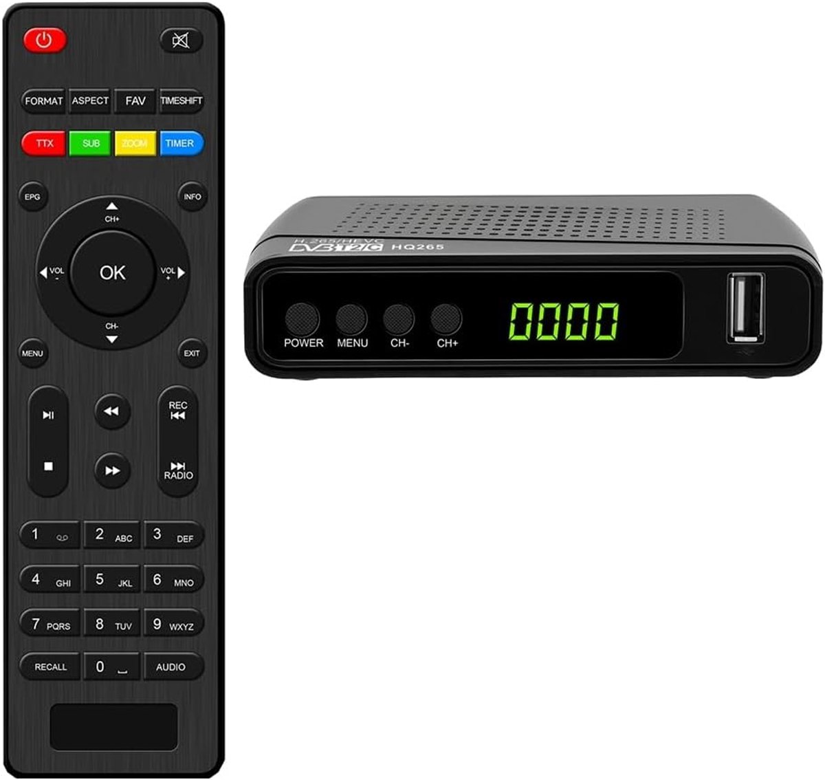 Digitale Ontvanger - DVB-T2 Decoder - Televisie Kijken - Full HD 1080P - Mini Formaat - Zwart