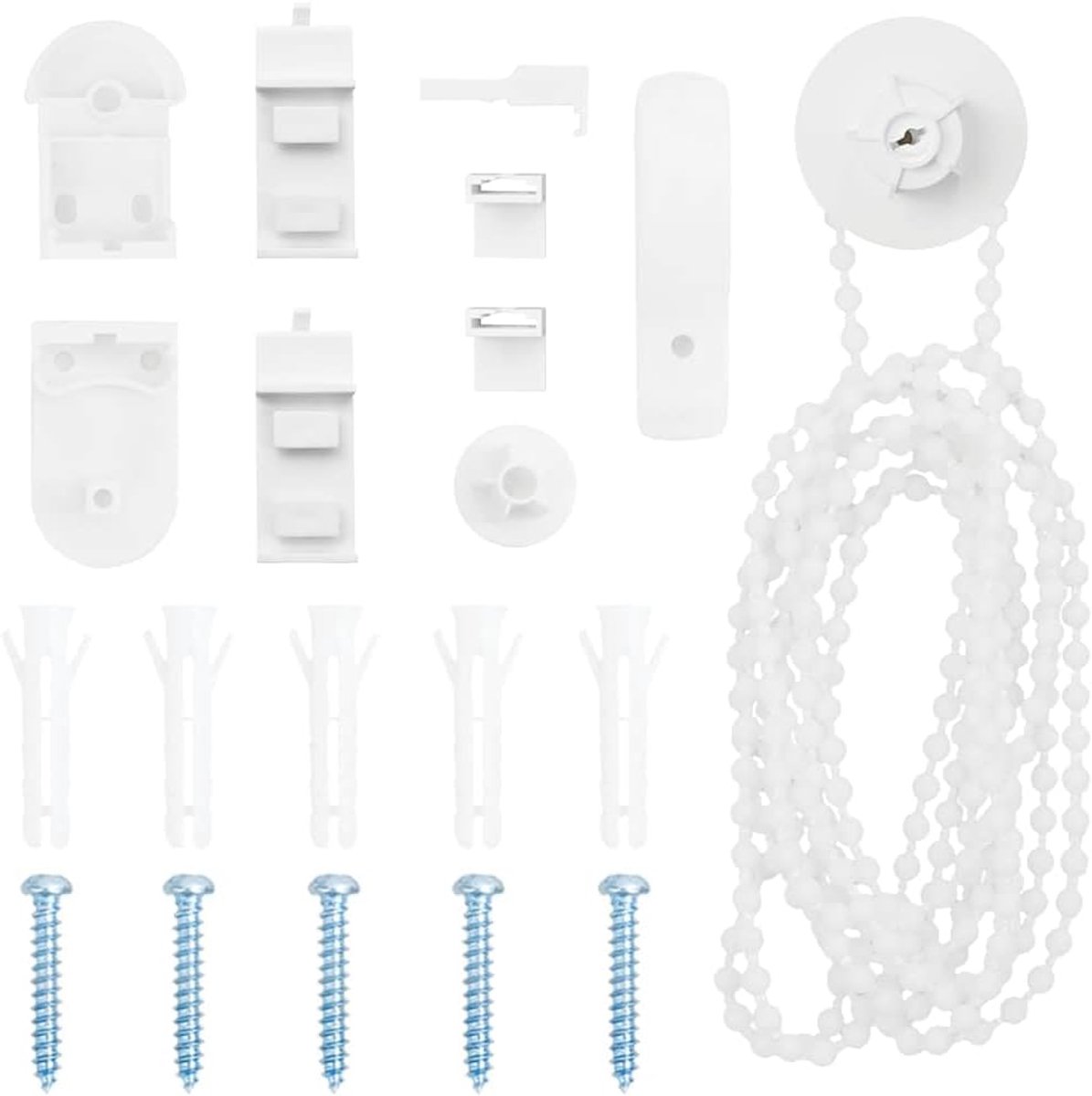 Beslag voor Rolgordijnen - Rolgordijn Onderdelen - Raambekleding Monteren - Kindveilige Klem - 25 mm Buisdiameter - Wit