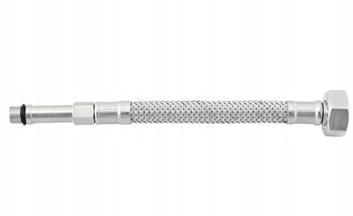 Tycner Flexitaly - Roestvrijstalen Gevlochten Slang - 50cm - Zilver - 3/8''x10