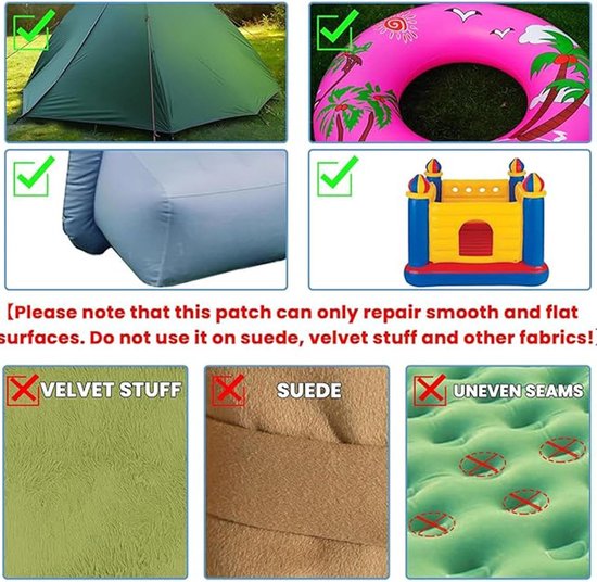 Reparatieset Luchtbed - Waterdichte Pleisters - Opblaasbare Artikelen - Sterke Hechting - 1 Meter - Doorzichtig — afbeelding 4