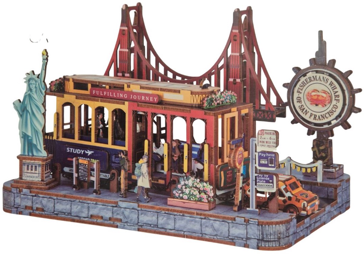 Beehub, 3D Houten, Cable Car, BE011913, 23x14x14,3cm