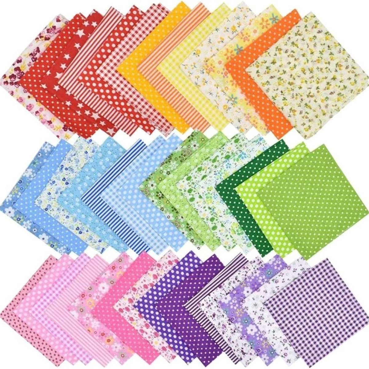 carmdering - 42 stuks Katoenen Stoffen - Vierkante Lapjes Stoffen - 25x25 cm - Naaien DIY - Bedding - quilt - patchwork - DIY Katoenen Stof Bloemenprint