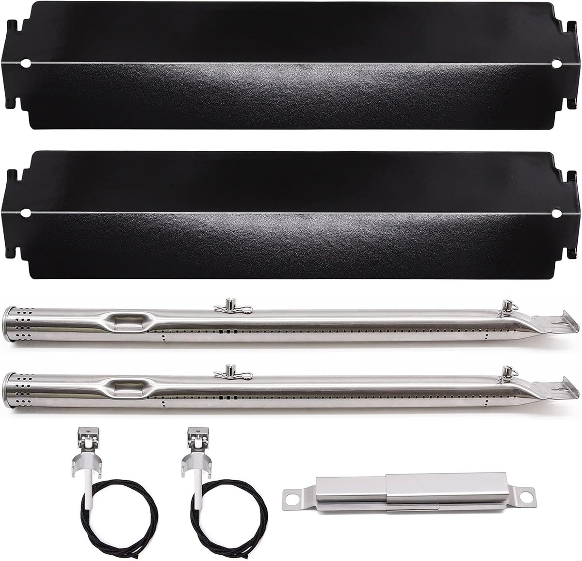 Grill Onderdelen - Warmteplaten Brander - Barbecue Reparatie - Specifieke Pasvorm - 2 Stuks - Zilverkleurig