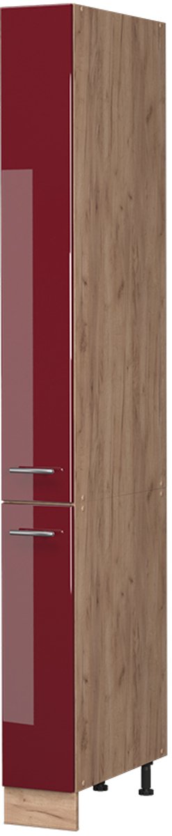 Vicco Apotheekkast Fame-Line, Bordeauxrode hoogglans/Goudkleurig Eiken, 20 cm