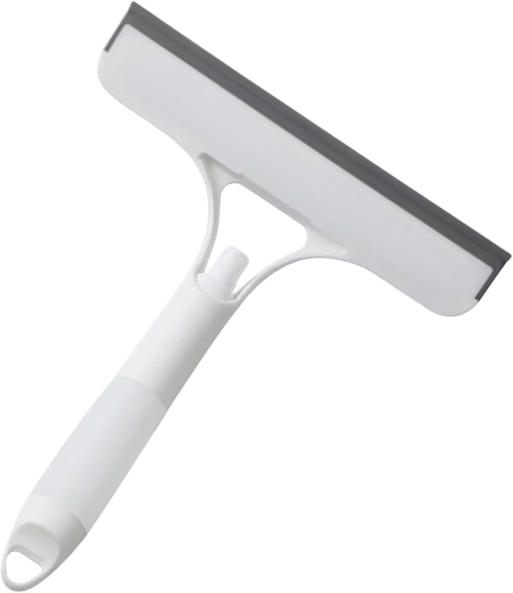 Raamwisser met spray - Schraper Scrubber - Glas Reinigen - Ingebouwd sproeisysteem - 21.5 x 25.7 cm - Wit