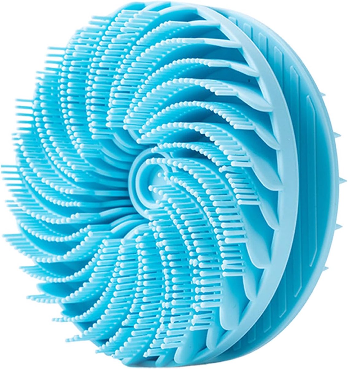Siliconen borstel - Bad spons - Huid reinigen - Dubbel reinigingseffect - 10.4 cm - Blauw