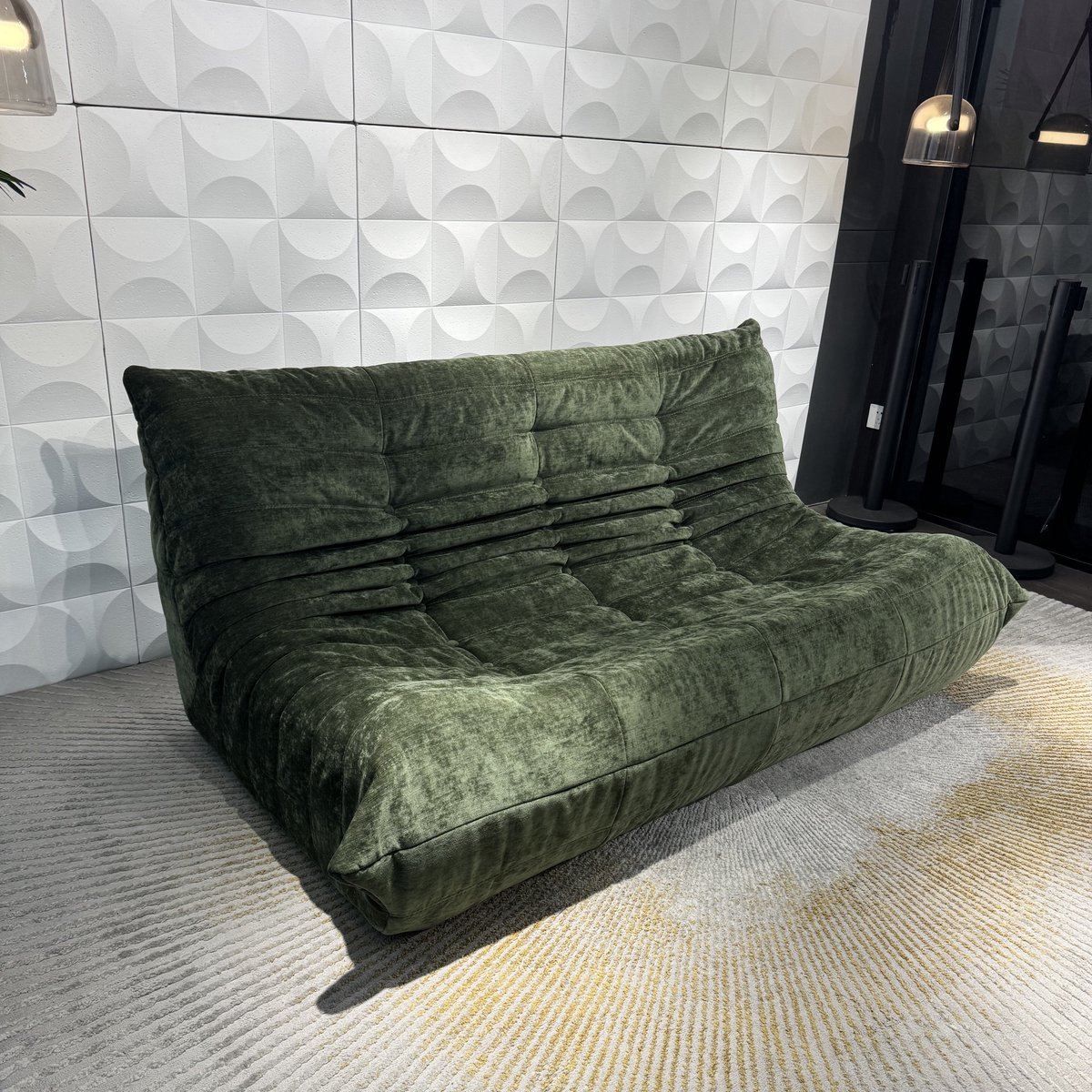 Zipsofa Relaxfauteuil - 3 zit zetel - Zeer veerkrachtige spons- Slaapkamer & Woonkamer - Volwassenen & Jongeren - Ergonomisch - Zonder Montage - 160×100×72 cm - Chenillestof, Groene