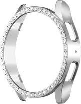 Hard Plastic Diamant Zilver Hoesje Geschikt voor Samsung Galaxy Watch 7 44MM