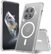 Coque compatible avec OnePlus 12 - Compatible MagSafe - Coque arrière rigide avec aimant - Transparente
