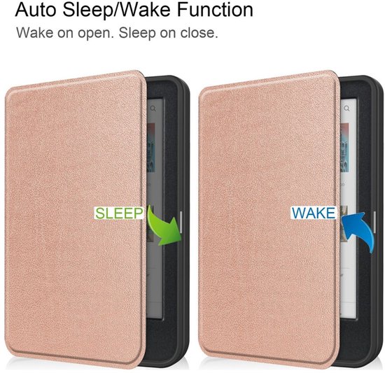 E-Reader Hoes Geschikt voor Kobo Clara Colour / Clara BW - Book Case met Sleep/Wake Functie - Kunstlederen Beschermhoes - Roze van i12Cover — afbeelding 4