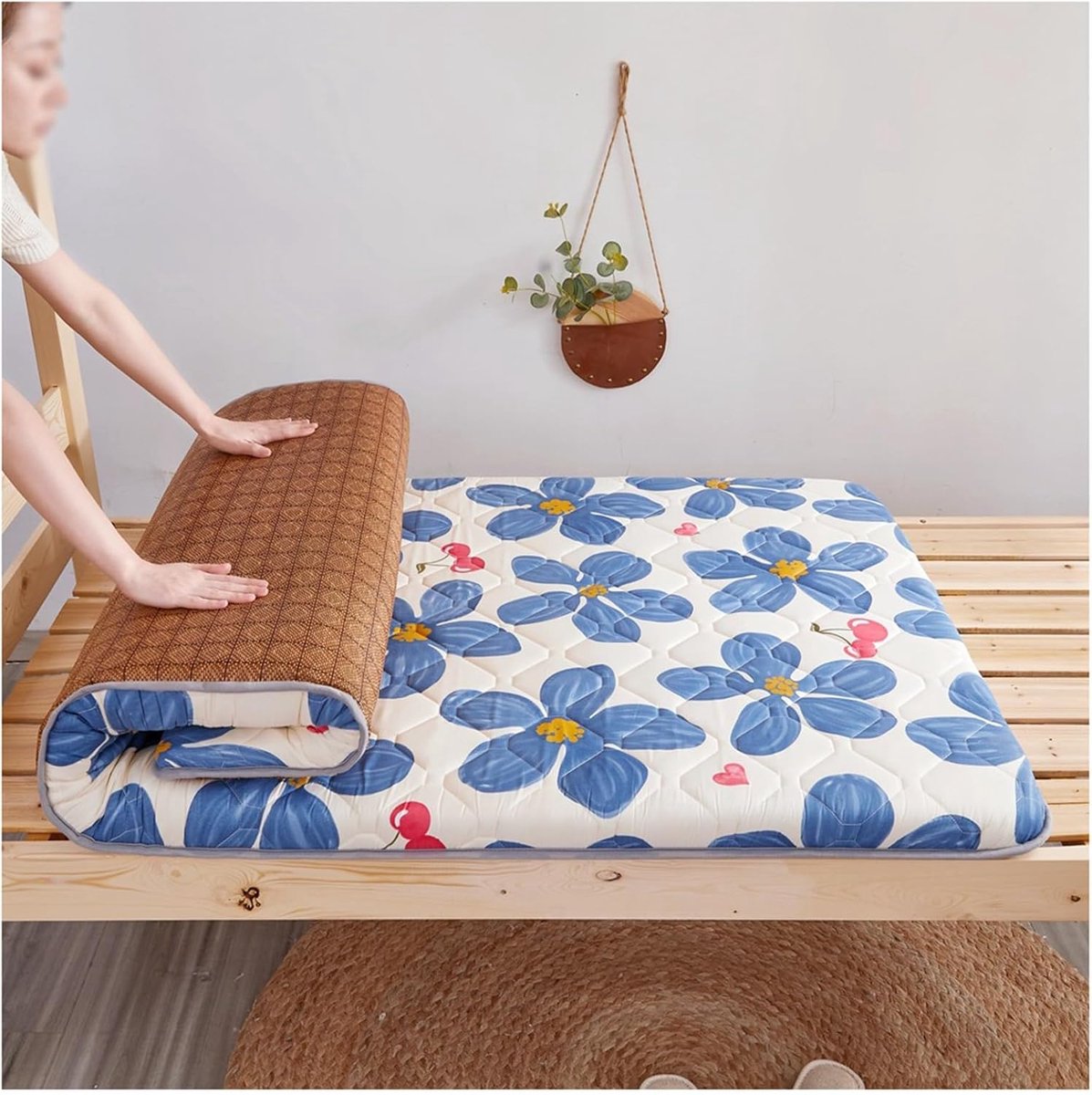 Japanse Futonmatras - Opvouwbare Mat - Slaapcomfort - Meerlaags Structuurontwerp - 90 x 200 cm - C