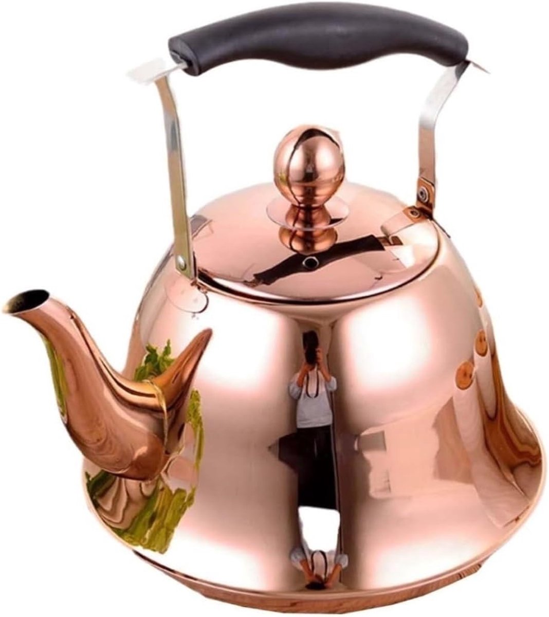 Fornuis Ketel - Thee Ketel Theepot - Water Koken - Fluitende Theepot - 3L - Rose Goud