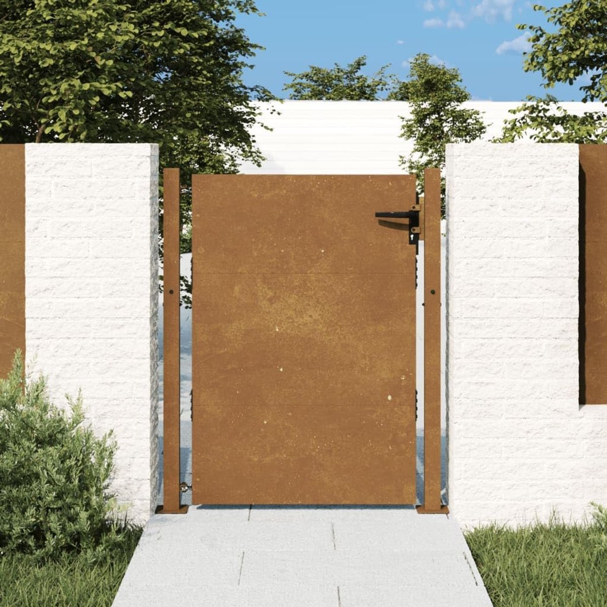 Metalen Tuinpoort - Buitenhek Barrière - Tuin Toegang - Roestbestendig Cortenstaal - 85 x 