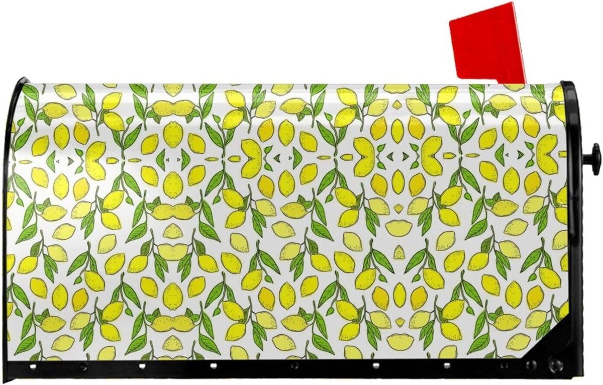 Brievenbus Covers - Brievenbus Wraps - Tuin Decoratie - Magnetische Bevestiging - 21x18 Inch - Geel Citroen