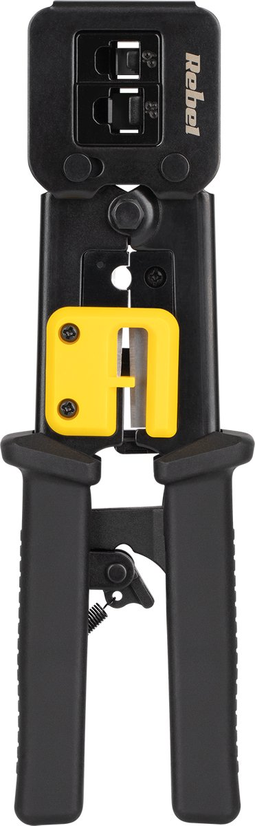 Rebel Tools Serie - Universele Krimptang - RJ45/RJ12/RJ11 - Ergonomisch Ontwerp - Met Ingebouwd Mes
