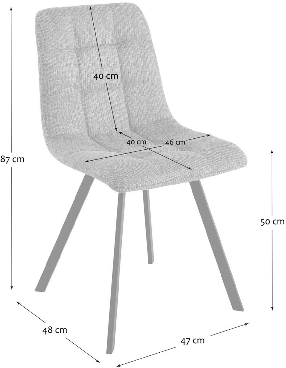 CALICOSY - Set van 4 gestoffeerde stoelen - CHILLI
