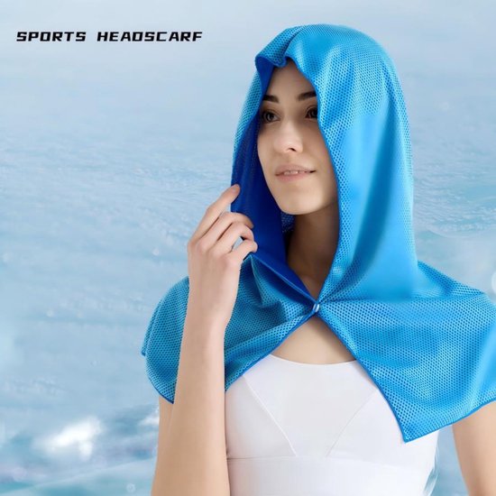 Koelhanddoek met capuchon - 58 x 30 cm - Koelende nekband - U-vormige koelhanddoek met capuchon en zonbescherming - Koelhanddoek voor wandelen, vissen en buitensporten - Sneldrogende hoofdband - Sporthanddoek - Unisex - Geschikt voor hardlopen — afbeelding 5