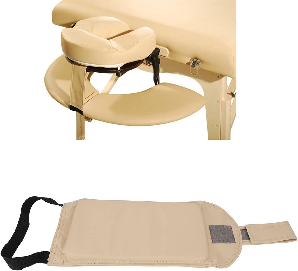 Verstelbare Waterdichte Hangende Armsteun voor Massagetafels met Dubbel Gestikte Rand en Hoofdkussen Accessoires