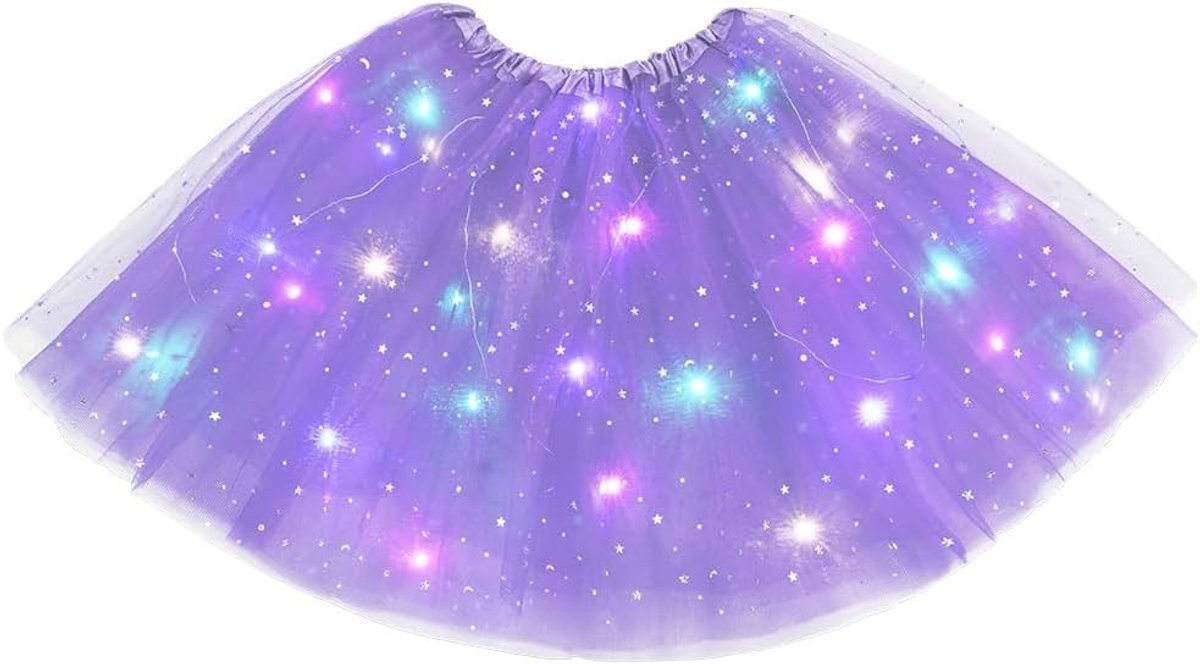 Lichtgevende Tulle Tutu Rok voor Dames met Pailletten en Sterren, Perfect voor Ballet, Feest en Halloween Kostuum