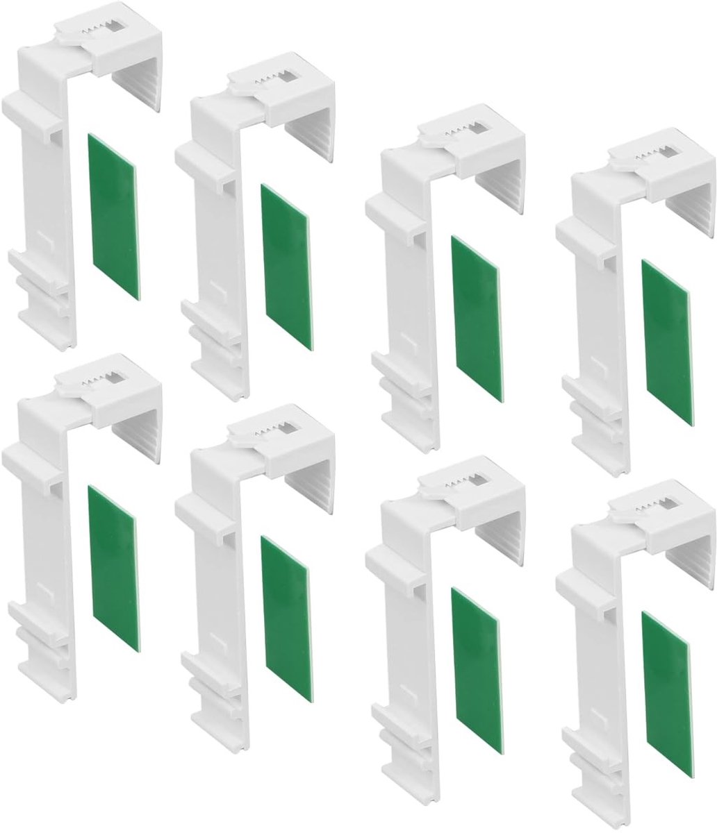 Inovra- Klemhouders 8 Stuks - Dubbel Rolgordijn - Zelfklevend - Verstelbaar 1,5-2,2 cm - D