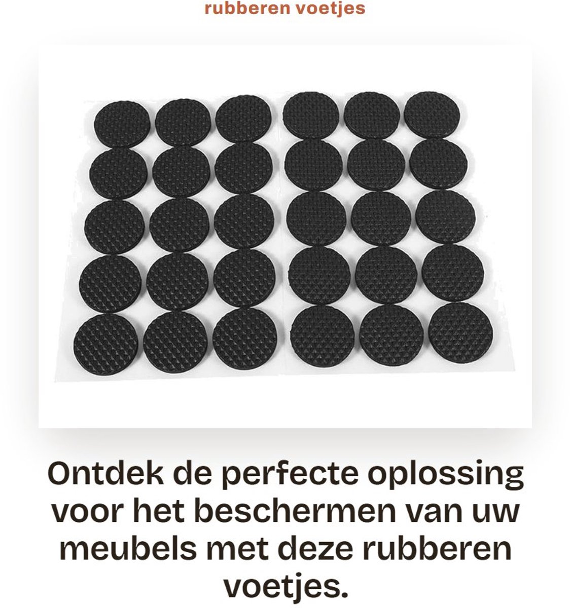 Dailygoods- Meubelbescherming 30 Stuks - Antislip Kussentjes - Zelfklevende Voetjes - Ronde Rubber Voetjes - Verdikte Vilten Kussentjes - Voor Fauteuils - Meubelpads