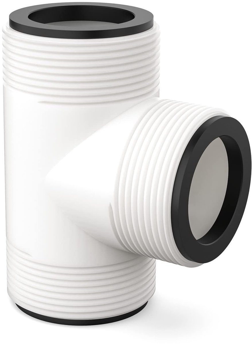 Dailygoods - Zwembadslangadapter - T-stuk 38 mm - Robuuste kwaliteit - Wit - Aansluitset zwembadslangen - Geschikt voor langdurig gebruik - 38 mm