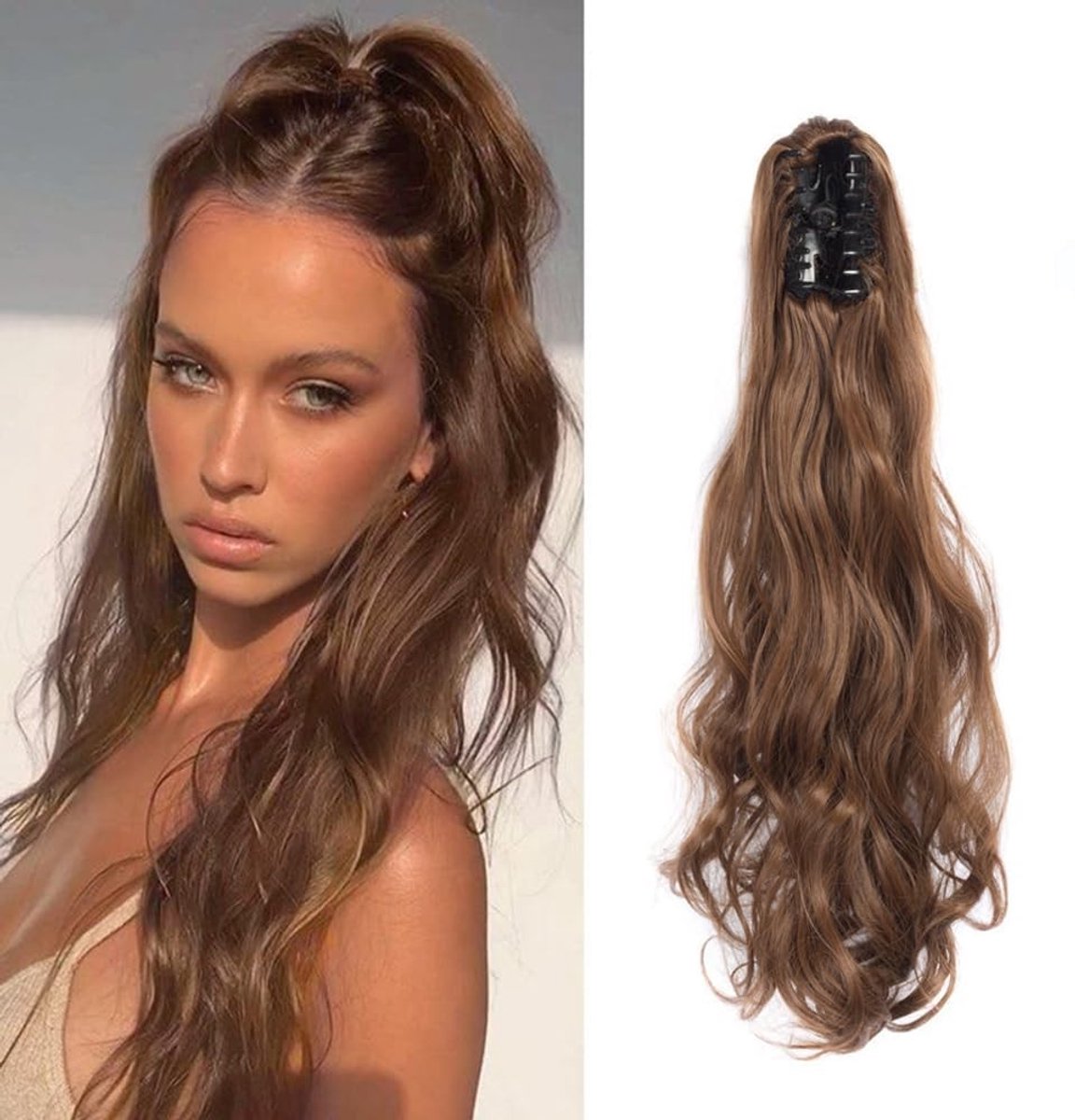 Dailygoods - Paardenstaart-extensies Clip-in - 50 cm Golvend Haarstukje voor Vrouwen
