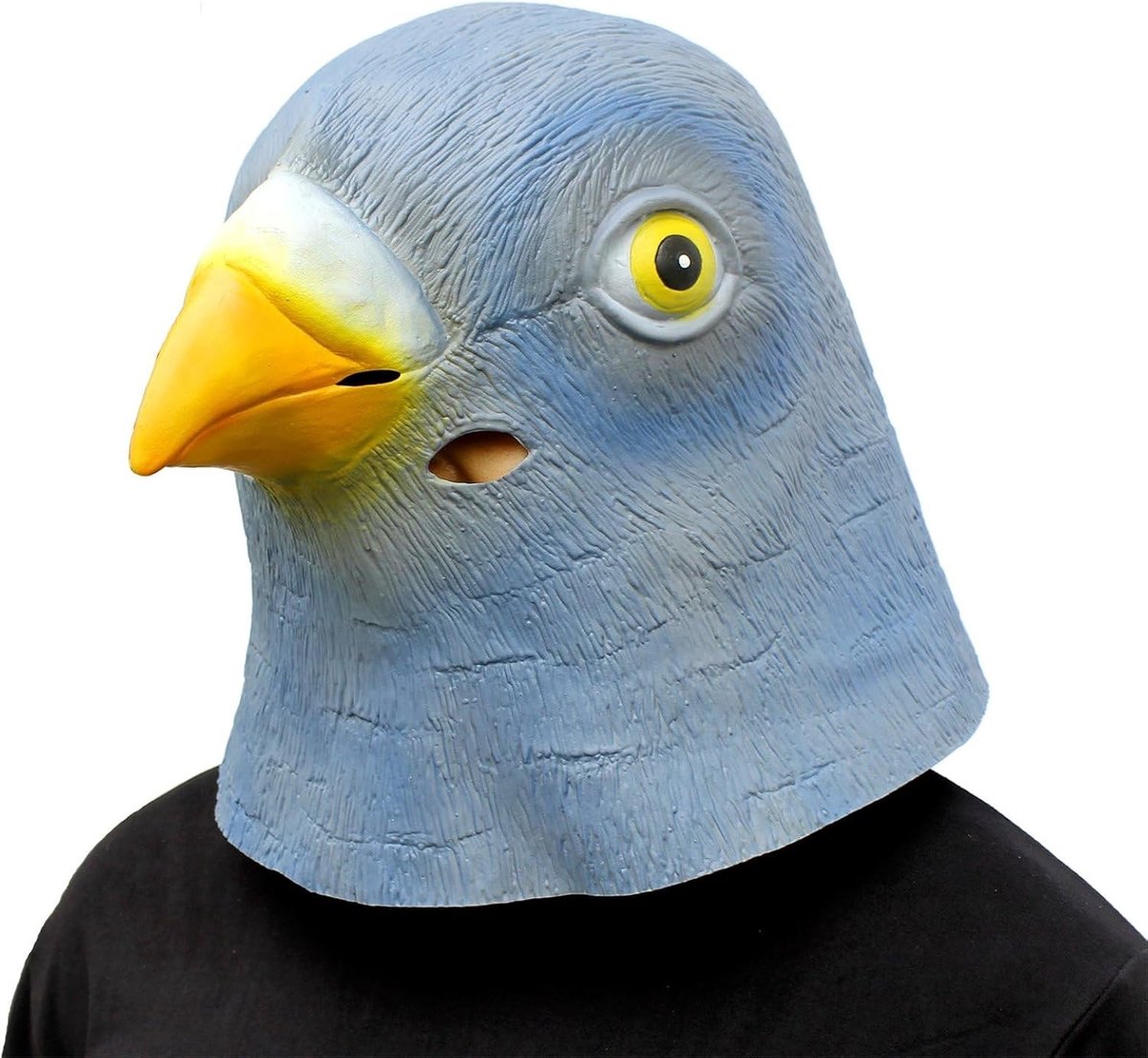 Deluxe Halloween Kostuum met Latex Dierenmasker van een Duif voor Feesten en Verkleedpartijen